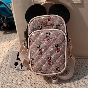 Disney Beige Mickey Mouse Mini Crossbody Bag with Black Ears